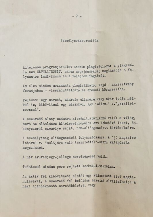 Hajas Tibor: Személysokszorosítás (1975)